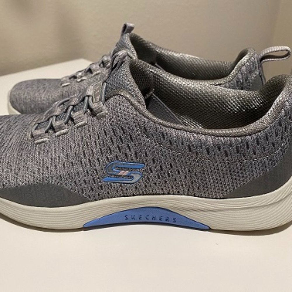 Skechers Grey/Blue Air-Cooled Memory Foam Sneakers 6.5